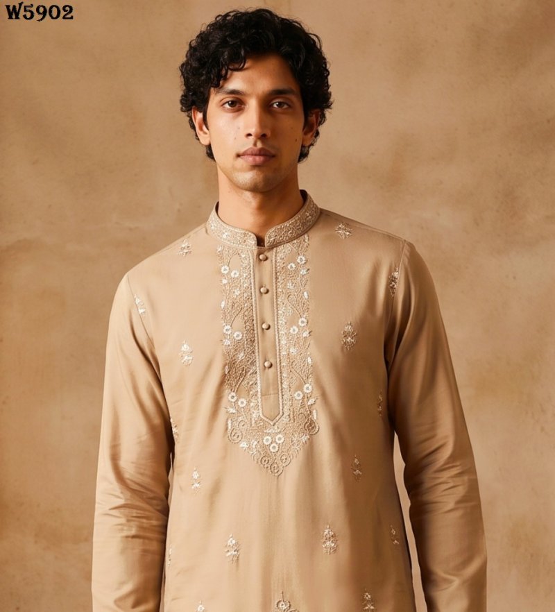 Outluk Wedding Vol 59 Silk Mens Kurta With Pajama 